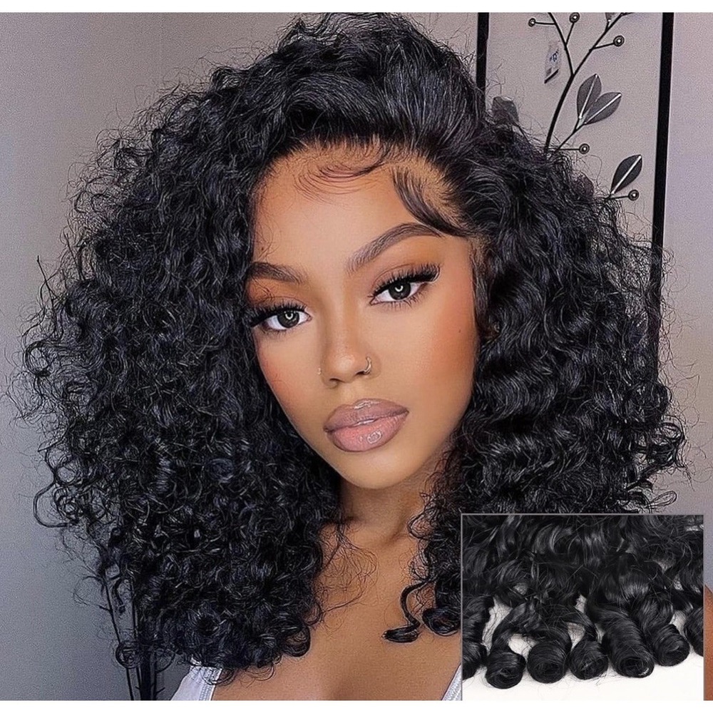 IJOY Beauty Creation 360 HD Lace Frontal Wig - 3C 4A Bouncy Curly Water Wave